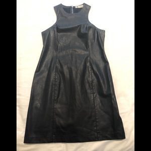 Black Faux Leather Dress